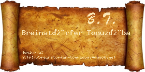 Breinstörfer Tonuzóba névjegykártya